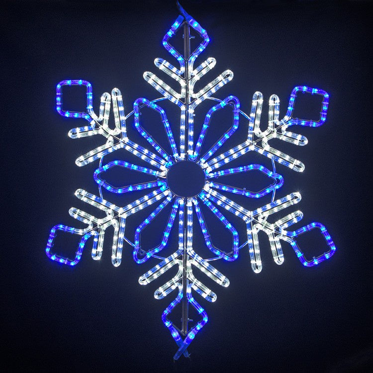 LED Snowflake - 24" - Pure White/Blue