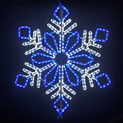 LED Snowflake - 48" - Pure White/Blue