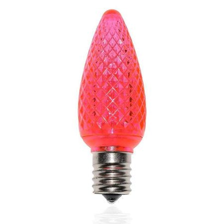 LED C7 Transparent - Faceted Polycarbonate 25PK - Pink