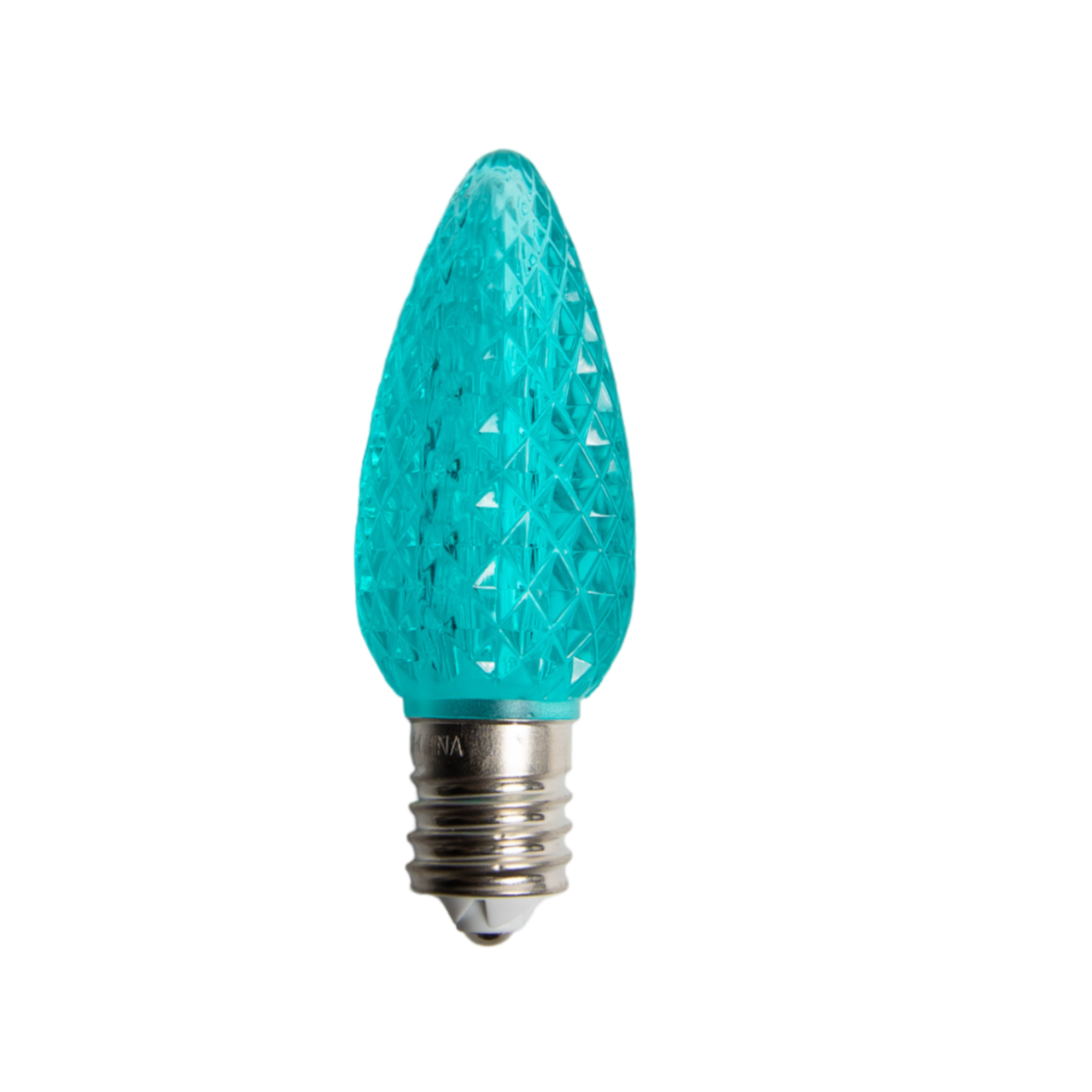 LED C9 Transparent - Faceted Polycarbonate 25PK - Teal