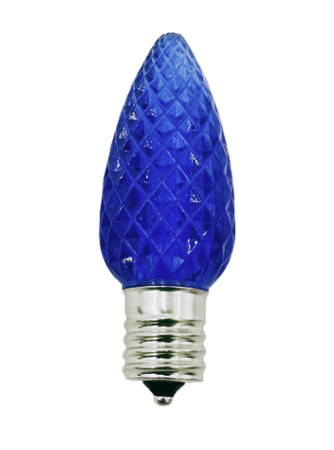 LED C9 Transparent - Faceted Polycarbonate 25PK - Blue