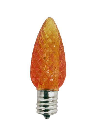 LED C9 Transparent - Faceted Polycarbonate 25PK - Orange