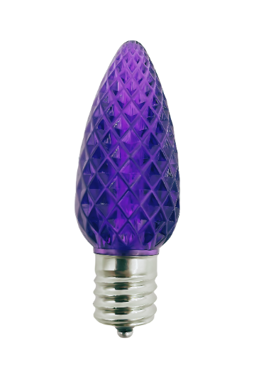 LED C9 Transparent - Faceted Polycarbonate 25PK - Purple