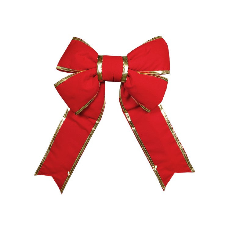 Red Canvas Bow w/Gold Trim 12" - Structural