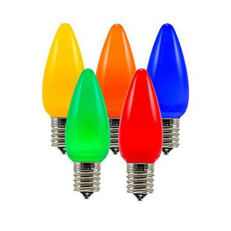 LED C9 Multi Opaque - Smooth - 25PK (R,B,G,O,Y)
