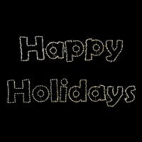Happy Holidays Sign, Mixed Whites