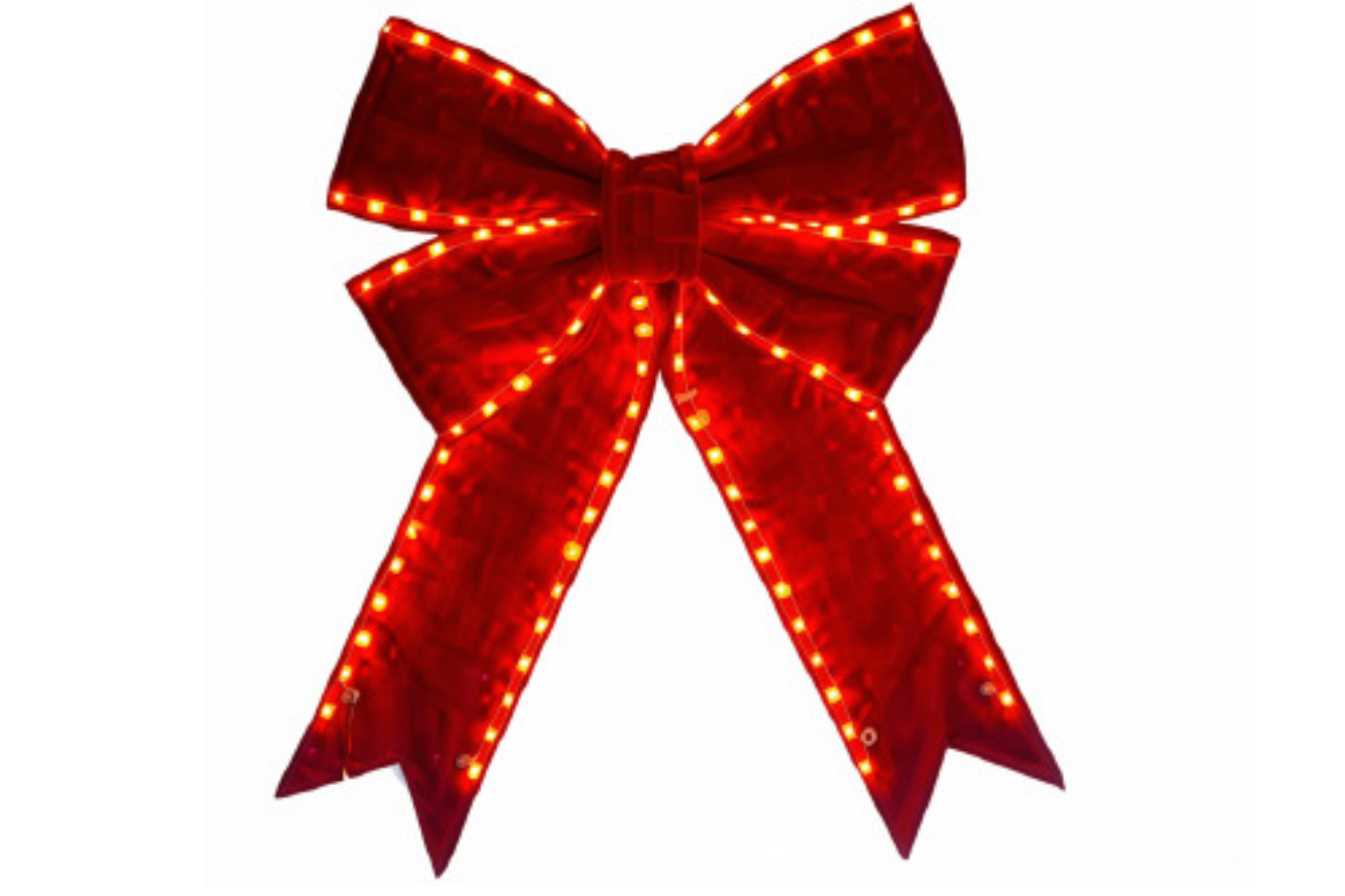 24" Lighted Red Velvet Bow