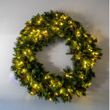 LED 36" Mixed Noble Wreath - Warm White