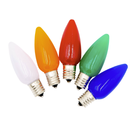 LED C9 Multi Opaque - Smooth - 25PK (R,B,G,O,W)