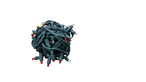 LED 50 Light 5MM BALLED - Warm White/Red - 6"