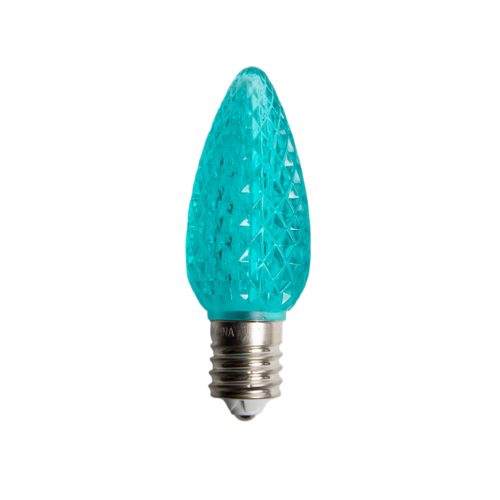 Minleon LED C9 Transparent - Faceted  25PK - Teal