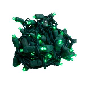 LED 50L 5mm Balled Mini Lights - Coaxial Connection - Green