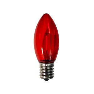 LED C9 Transparent - (Single) FILAMENT 25PK - Red