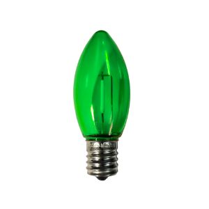 LED C9 Transparent - (Single) FILAMENT 25PK - Green