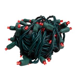 LED 50L 5mm Balled Mini Lights - Coaxial Connection - Red