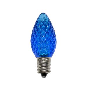 LED C7 Transparent - Faceted Polycarbonate 25PK - Blue