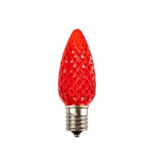 LED C9 Transparent - Faceted Polystyrene 25PK - Red