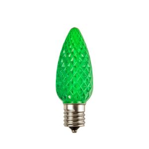 LED C9 Transparent - Faceted Polystyrene 25PK - Green