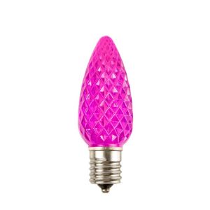 LED  C9 Transparent - Faceted Polycarbonate 25PK - Pink