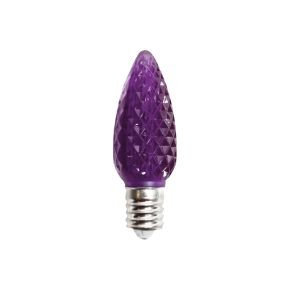 Minleon LED C9 Transparent - Faceted  25PK - Purple