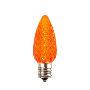 LED  C9 Transparent - Faceted Polycarbonate 25PK - Orange