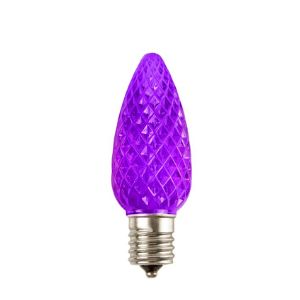 LED  C9 Transparent - Faceted Polycarbonate 25PK - Purple