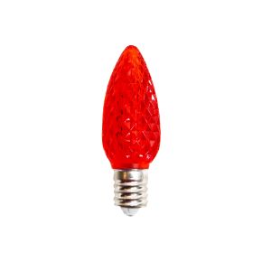 Minleon LED C9 Transparent - Faceted  25PK - Red