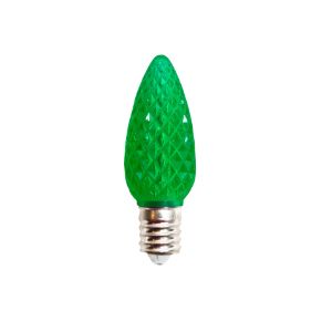 Minleon LED C9 Transparent - Faceted  25PK - Green