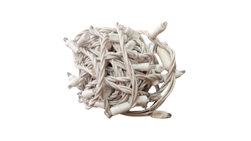 LED 50 Light 5MM BALLED - White Wire - Pure White - 6"