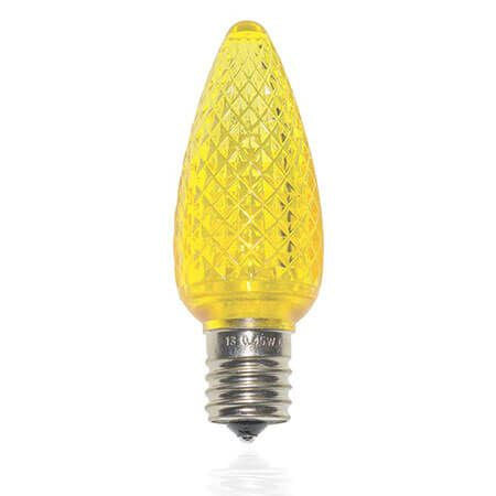 LED C9 Transparent - Faceted Polycarbonate 25PK - Yellow