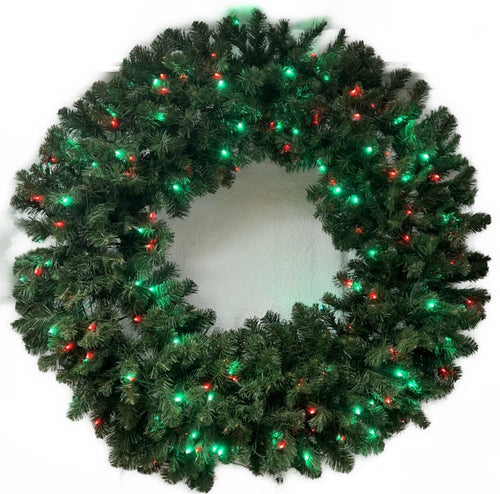 LED Oregon Wreath 36" #1 - Red/Green